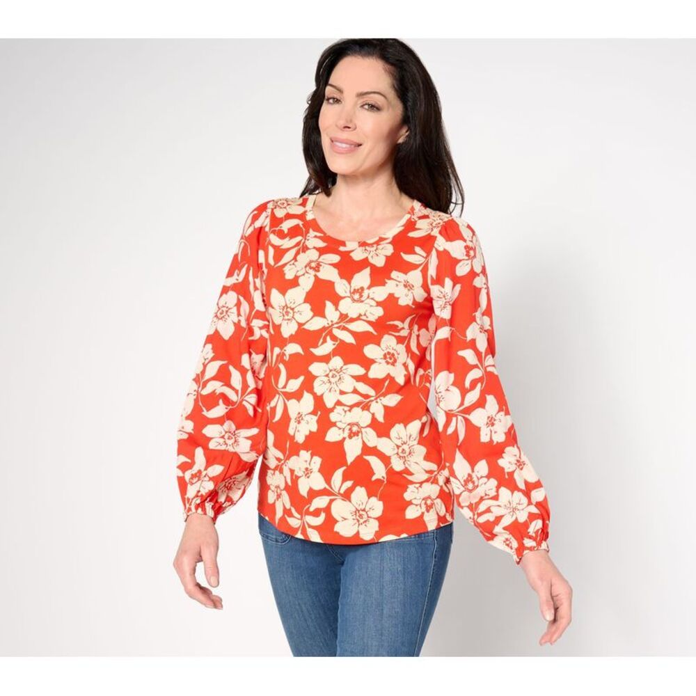 SUNNYLiFE Women's Top Plus Sz 1X Cozy Knit Mixed Media Multi-colored
